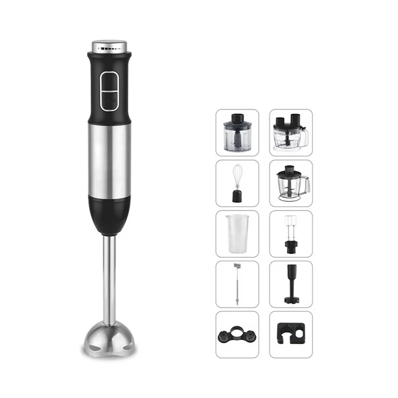 400W–1000W Variable and 2-Speed Stick Blender with Stainless Steel Blade and Attachments