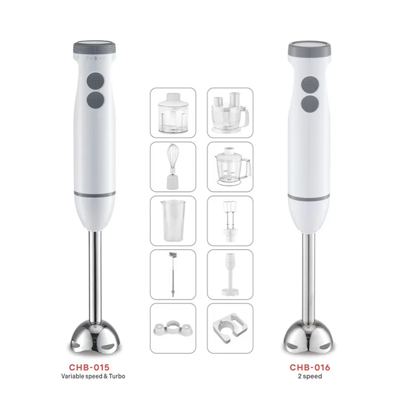 700W-1000W Low Noise Stick Blender with Stainless Steel Blade and Attachments