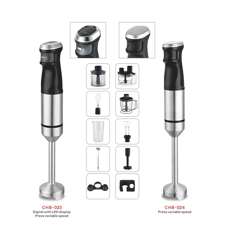 1200W–1500W Heavy Duty Stick Blender with Stainless Steel Blade and Attachments