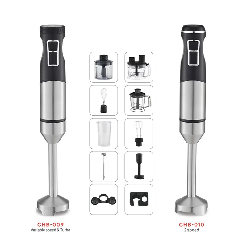 1200W-1500W Heavy Duty Stick Blender with Stainless Steel Blade and Multiple Attachments