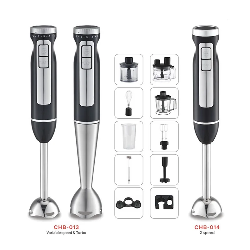 700W-1000W Ultra Quiet Stick Blender with Stainless Steel Blade and Attachments