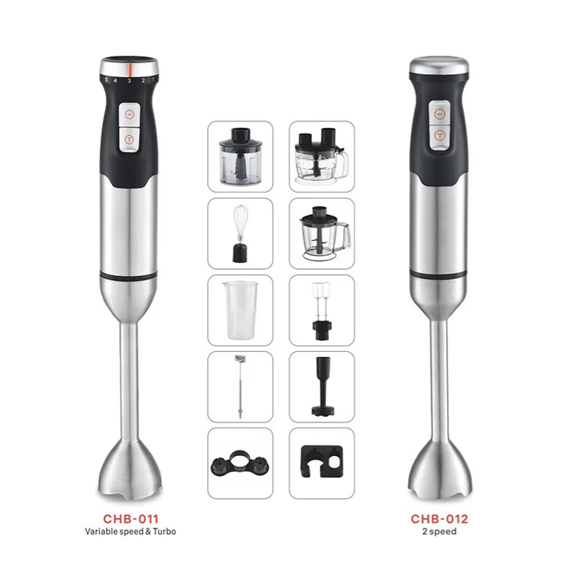Heavy Duty 1200W-1500W Stick Blender with Stainless Steel Blade and Attachments