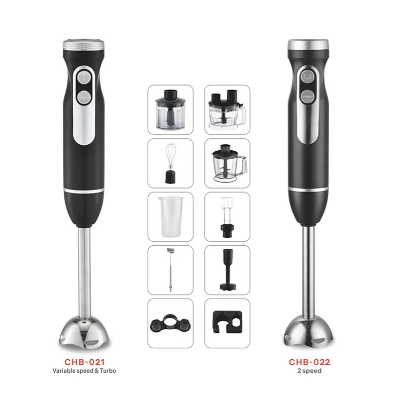 Ultra Quiet 400W–1000W Stick Blender with Stainless Steel Blade and Attachments