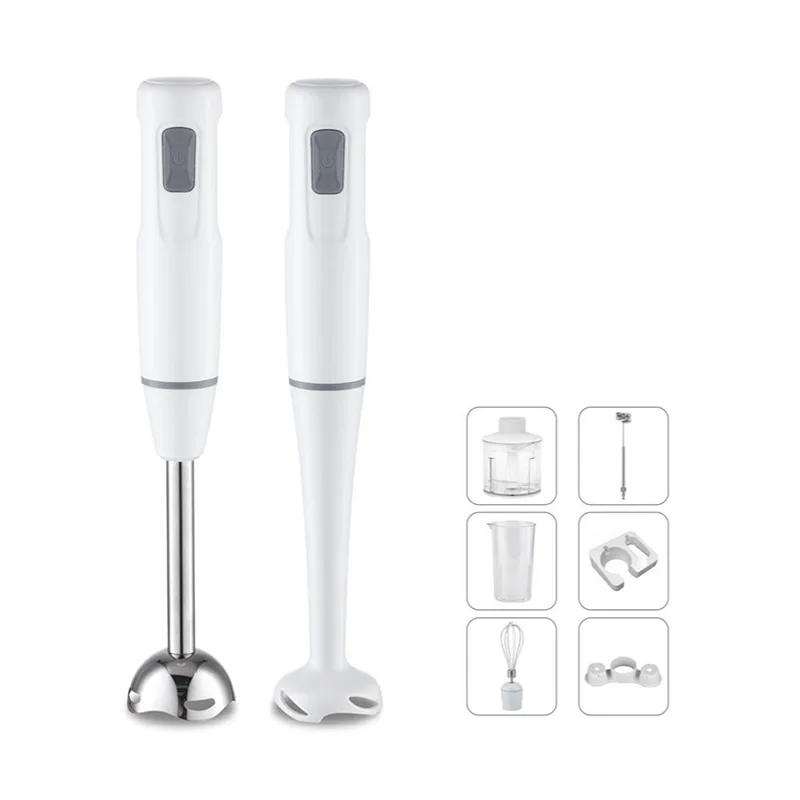 Quiet 400W Stick Blender with Stainless Steel Blade and Detachable Rod